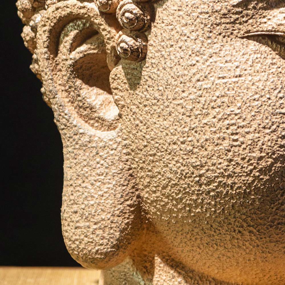 Buddha Stones Closed Eyes Meditating Buddha Head Resin Statue Zen Home Decoration 42*30*30cm - image 10