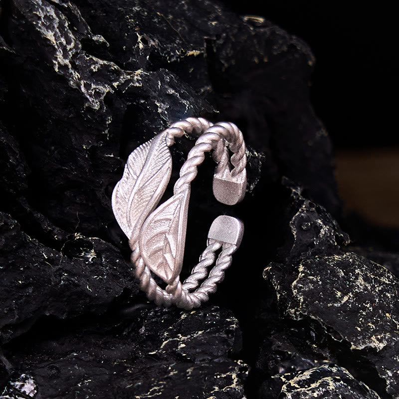 Buddha Stone Copper Leaf Wealth Adjustable Ring - Copper Leaves(Adjustable) - image 0