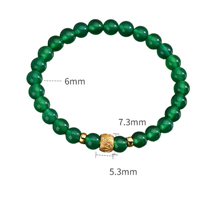 Buddha Stones Green Agate Beads Support Bracelet - image 6