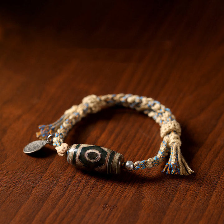 Buddha Stones Tibetan Dzi Bead Wealth  Protection Braided Bracelet - image 7
