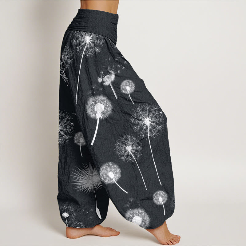 Buddha Stones Casual Dandelion Pattern Women's Elastic Waist Harem Pants - image 2