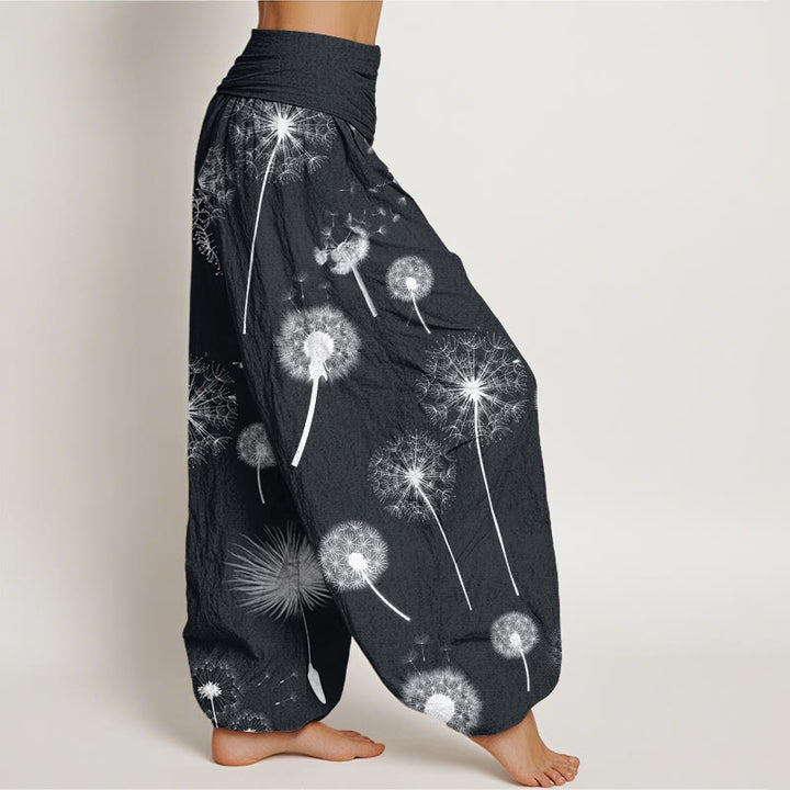 Buddha Stones Casual Dandelion Pattern Women's Elastic Waist Harem Pants - image 2