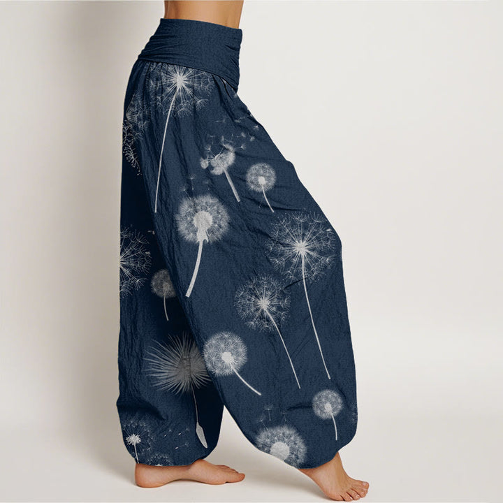 Buddha Stones Casual Dandelion Pattern Women's Elastic Waist Harem Pants - image 6