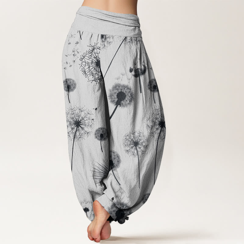 Buddha Stones Casual Dandelion Pattern Women's Elastic Waist Harem Pants - image 8