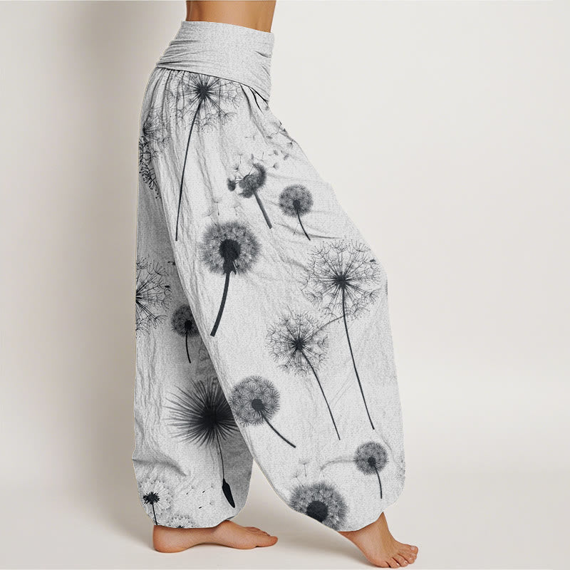 Buddha Stones Casual Dandelion Pattern Women's Elastic Waist Harem Pants - image 9