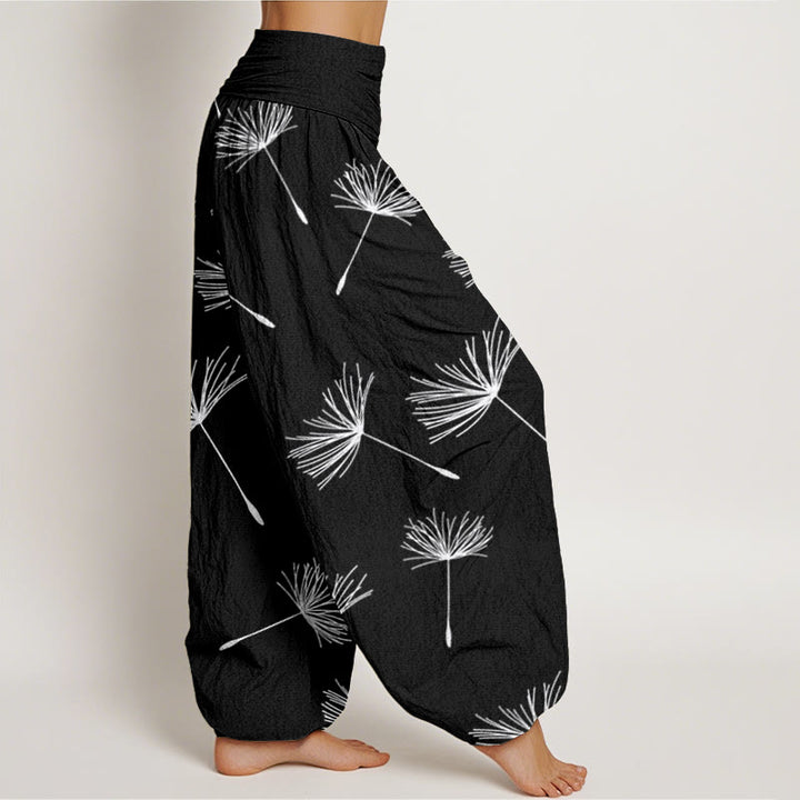 Buddha Stones Casual Cdrifting Dandelion Seed Pattern Women's Elastic Waist Harem Pants - image 2