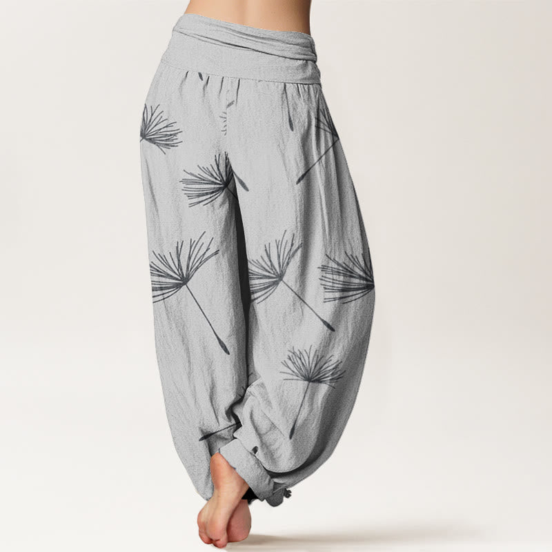 Buddha Stones Casual Cdrifting Dandelion Seed Pattern Women's Elastic Waist Harem Pants - image 5