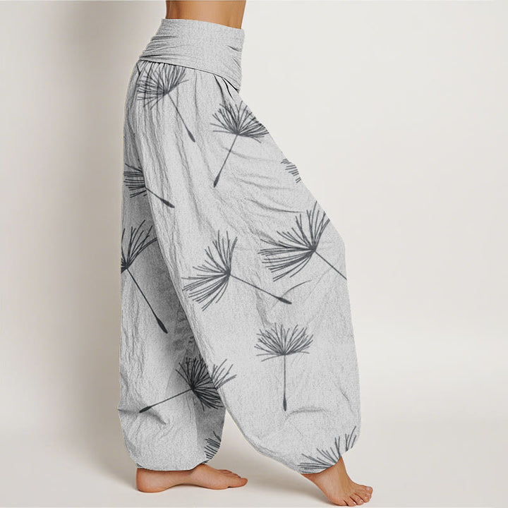 Buddha Stones Casual Cdrifting Dandelion Seed Pattern Women's Elastic Waist Harem Pants - image 6