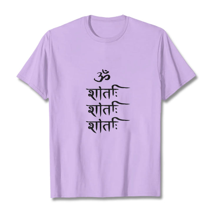 Buddha Stones OM MANTRA Sanskrit Pattern Tee T-shirt - Plum - 2XL - image 16