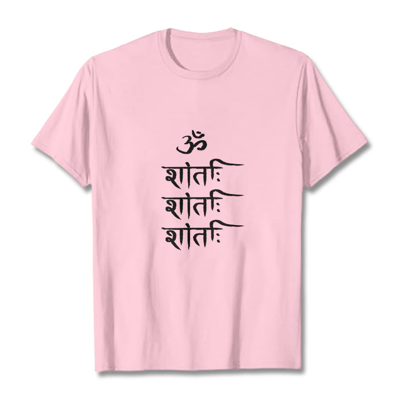Buddha Stones OM MANTRA Sanskrit Pattern Tee T-shirt - LightPink - 2XL - image 12