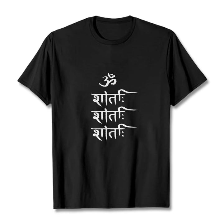Buddha Stones OM MANTRA Sanskrit Pattern Tee T-shirt - Black - 2XL - image 3
