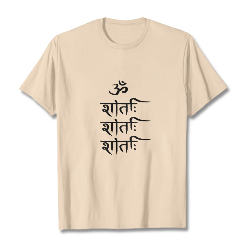 Buddha Stones OM MANTRA Sanskrit Pattern Tee T-shirt - Bisque - 2XL - image 10