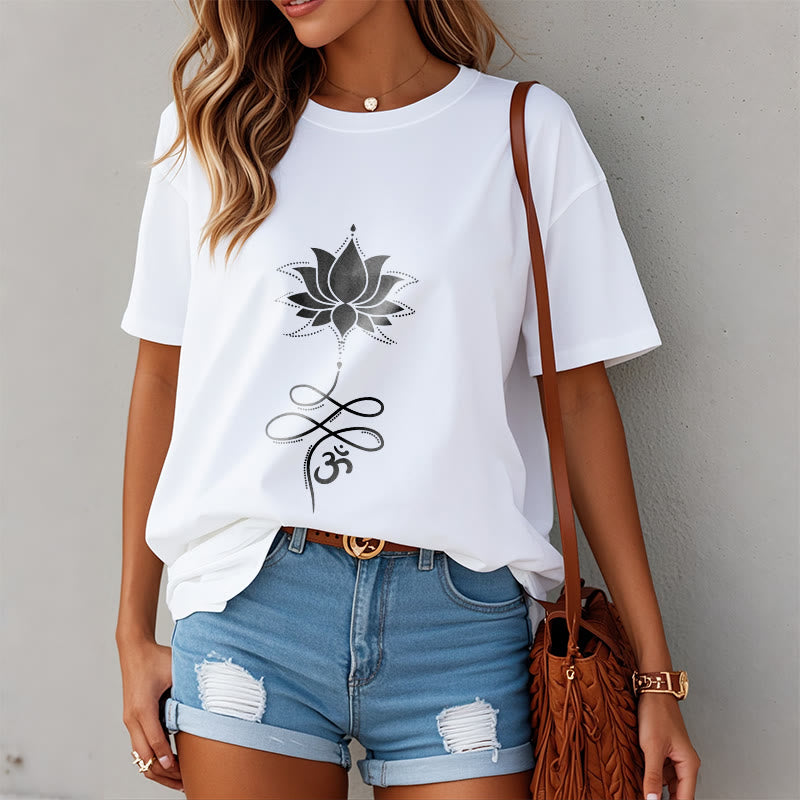 Buddha Stones Lotus OM Sanskrit Tee T-shirt - image 7