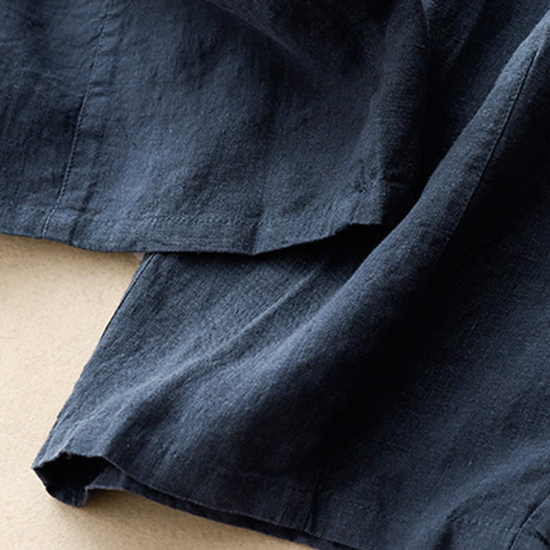 Buddha Stones Summer Plain Casual 7-8 Length Lace-up Women's Cotton Linen Harem Pants With Pockets - image 11