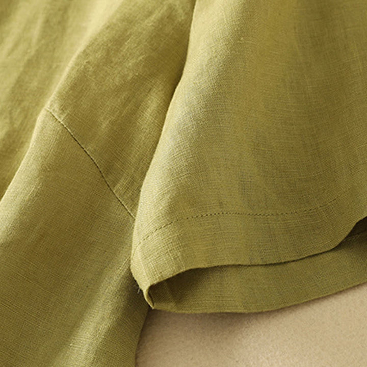 Buddha Stones Summer Casual Plain Women's V-neck Design Half Sleeve T-shirt - image 2