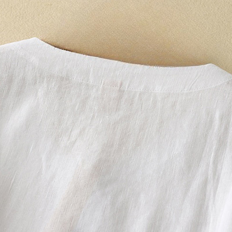 Buddha Stones Summer Casual Plain Women's V-neck Design Half Sleeve T-shirt - image 13