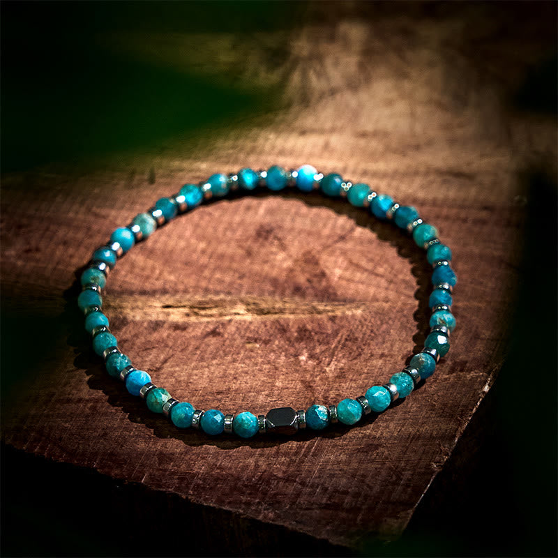 Buddha Stones Apatite Hematite Communication Bracelet - Apatite Hematite(Wrist Circumference 15-17cm) - image 0