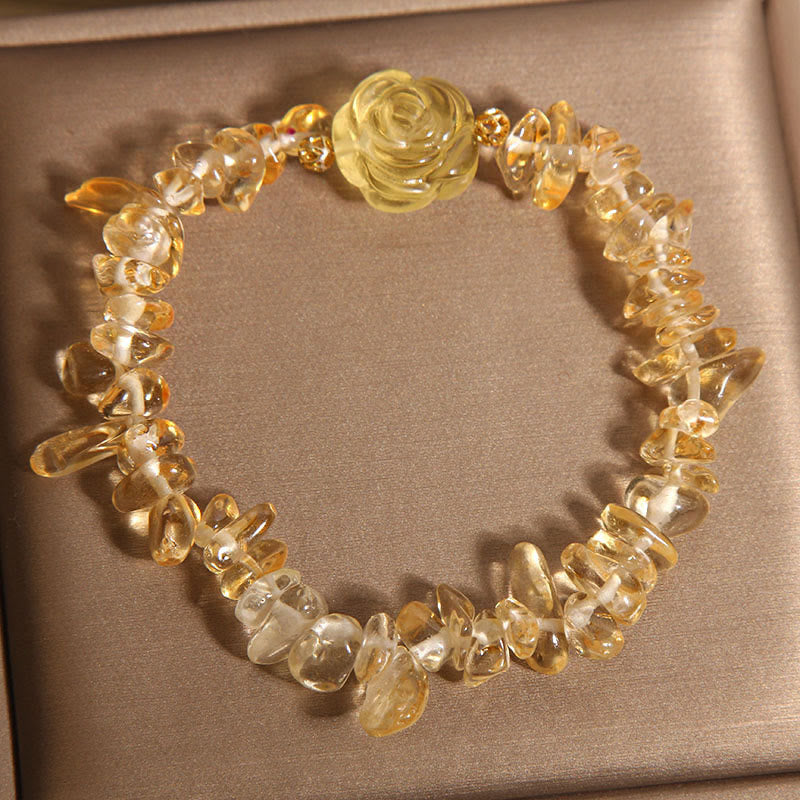 Buddha Stones Natural Citrine Irregular Bead Petals Pleasure Bracelet - image 3
