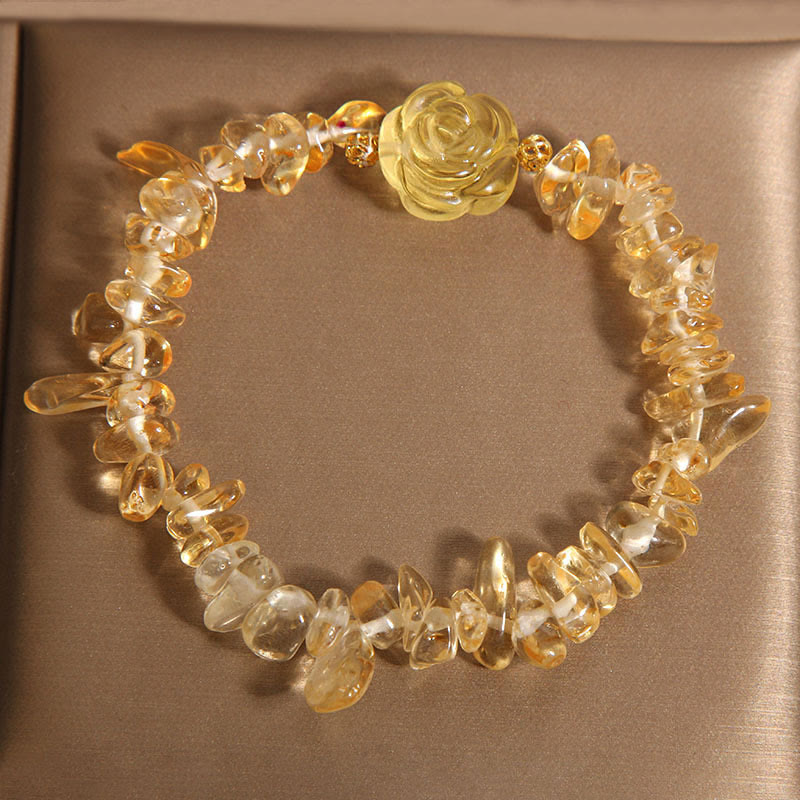 Buddha Stones Natural Citrine Irregular Bead Petals Pleasure Bracelet - image 1