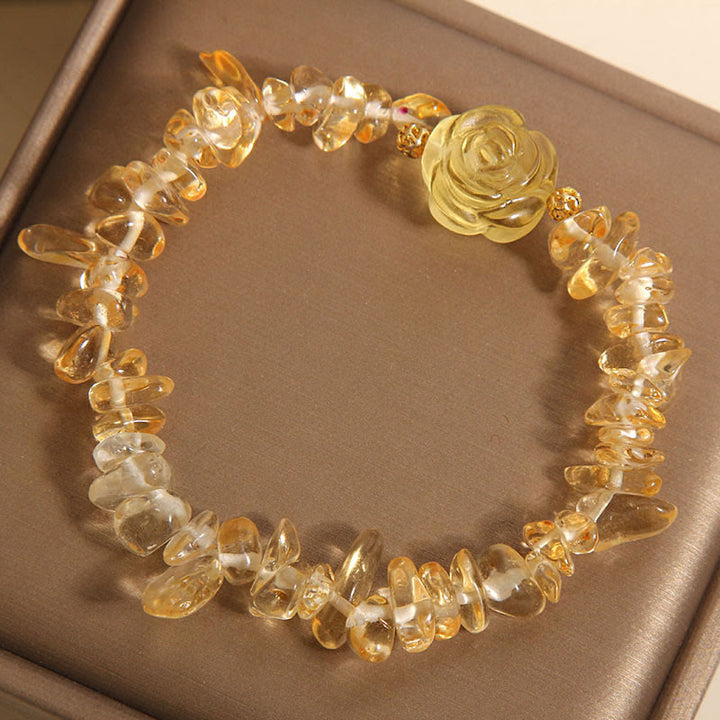 Buddha Stones Natural Citrine Irregular Bead Petals Pleasure Bracelet - image 2