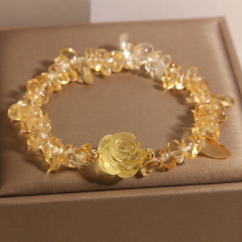 Buddha Stones Natural Citrine Irregular Bead Petals Pleasure Bracelet - Citrine(Wrist Circumference: 15-17cm) - image 0