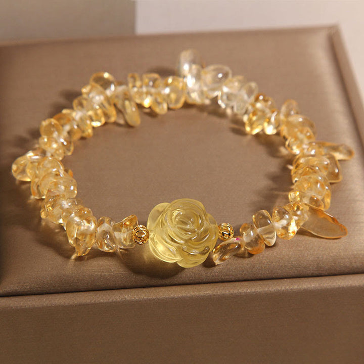 Buddha Stones Natural Citrine Irregular Bead Petals Pleasure Bracelet - Citrine(Wrist Circumference: 15-17cm) - image 0