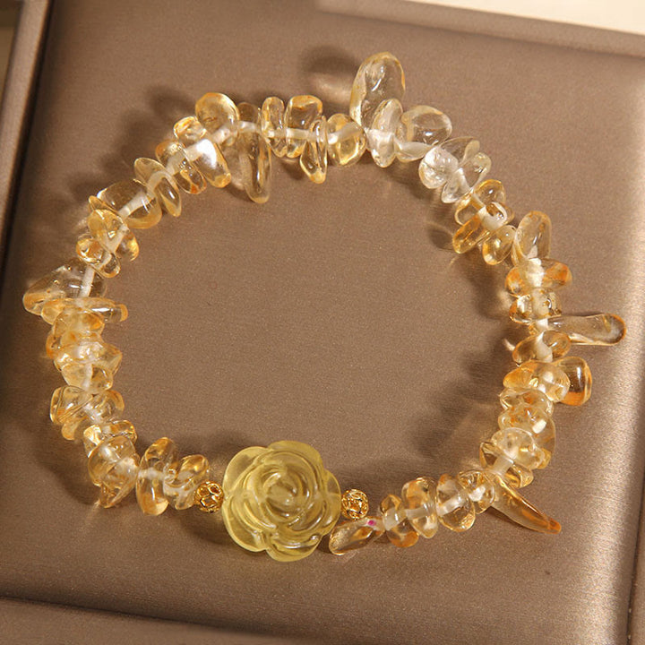 Buddha Stones Natural Citrine Irregular Bead Petals Pleasure Bracelet - image 4