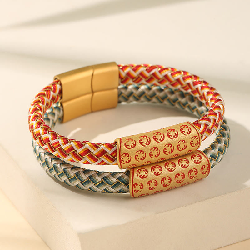 Buddha Stones Tibetan Hot Wheels Various Colors Rope Diamond Knot Luck Buckle Bracelet - image 0