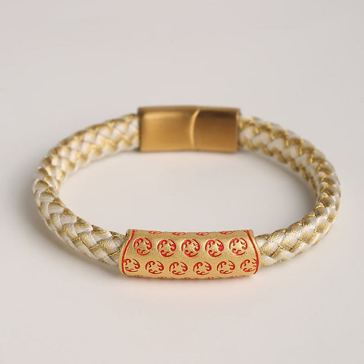 Buddha Stones Tibetan Hot Wheels Various Colors Rope Diamond Knot Luck Buckle Bracelet - Yellow Rope - 20cm - image 7