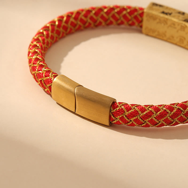 Buddha Stones Tibetan Om Mani Padme Hum Various Colors Rope Gold Thread Diamond Knot Luck Buckle Bracelet - image 3