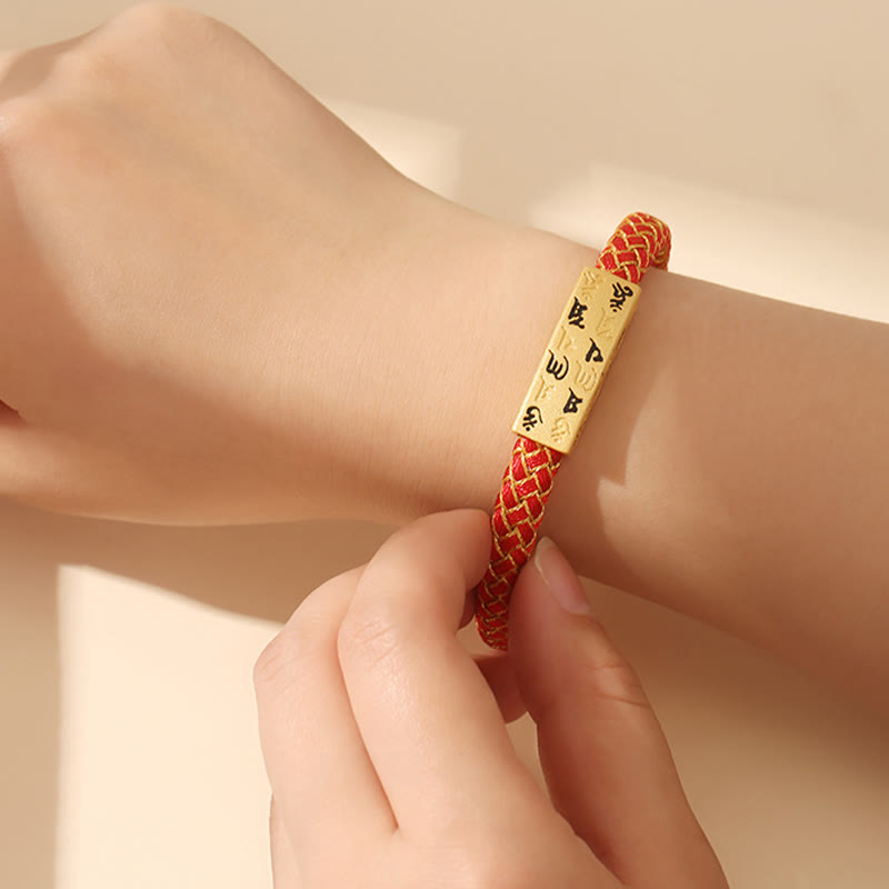 Buddha Stones Tibetan Om Mani Padme Hum Various Colors Rope Gold Thread Diamond Knot Luck Buckle Bracelet - image 20