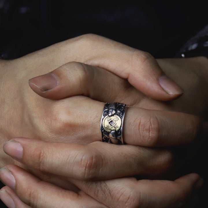 Buddha Stones Adjustable Opening 925 Sterling Silver Lucky Koi Fish Copper Coin Auspicious Clouds Wealth Ring - image 17