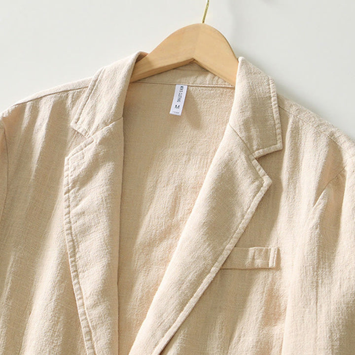 Buddha Stones Long Sleeve Button Placket Design Men's Cotton Linen Jacket Shirt With Pockets - image 11