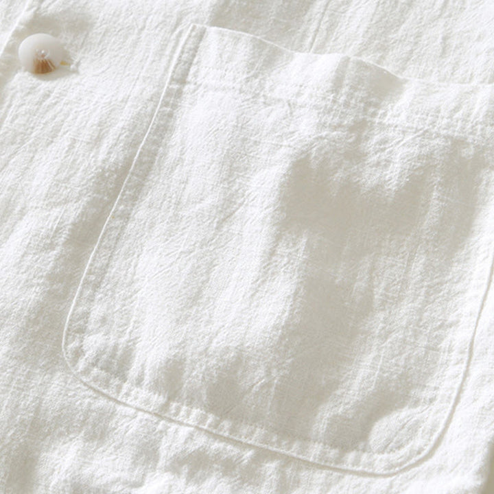 Buddha Stones Long Sleeve Button Placket Design Men's Cotton Linen Jacket Shirt With Pockets - image 7