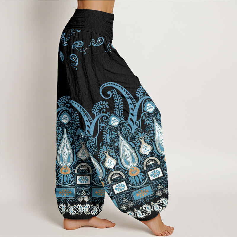 Buddha Stones Paisley Floral Pattern Women's Elastic Waist Harem Pants - image 2