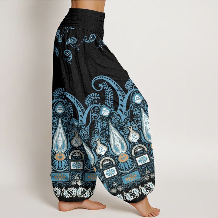 Buddha Stones Paisley Floral Pattern Women's Elastic Waist Harem Pants - image 2