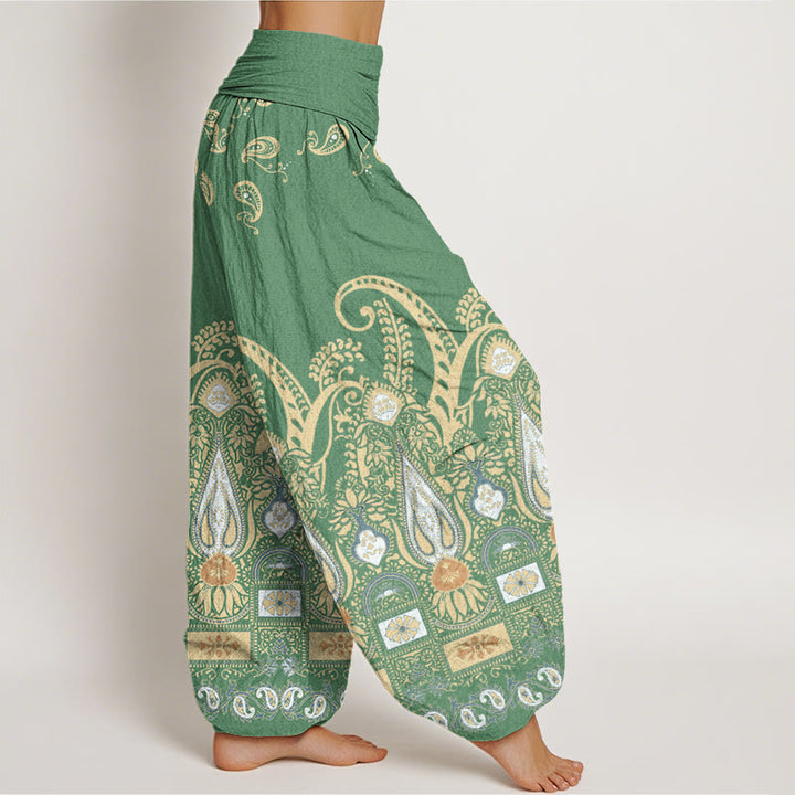 Buddha Stones Paisley Floral Pattern Women's Elastic Waist Harem Pants - image 6