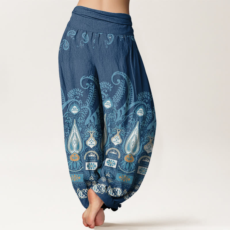 Buddha Stones Paisley Floral Pattern Women's Elastic Waist Harem Pants - image 8