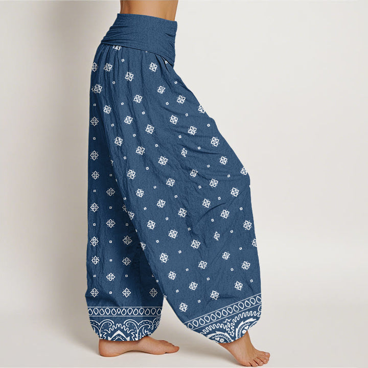 Buddha Stones Paisley Geometric Pattern Women's Elastic Waist Harem Pants - image 6