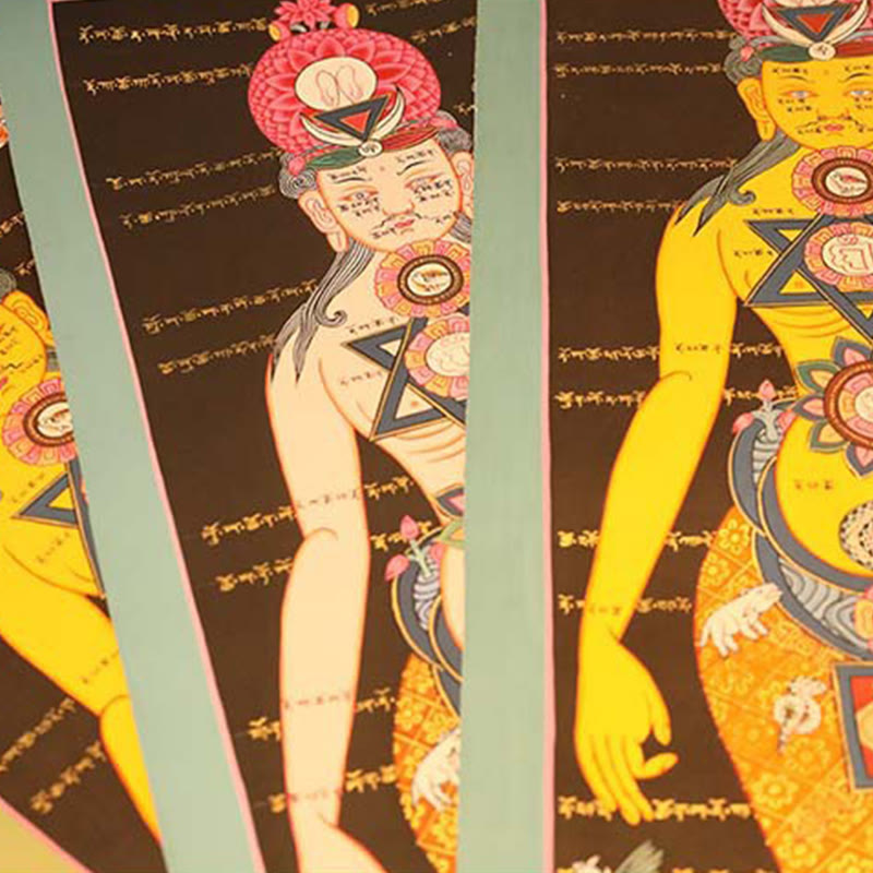 Buddha Stones Tibetan Thangka Painting Healing Handmade Decoration(Random Style) - image 6