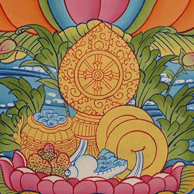 Buddha Stones Tibetan Thangka Painting Yellow God of Wealth Green Tara Avalokitesvara Handmade Decoration Blind Box(Random Style) - image 22
