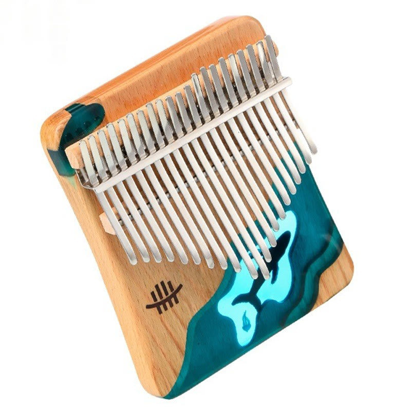 Buddha Stones Kalimba 17/21 Keys Thumb Piano Beech Wood Deep Sea Blue Whale Portable Finger Piano - image 9