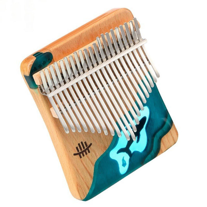 Buddha Stones Kalimba 17/21 Keys Thumb Piano Beech Wood Deep Sea Blue Whale Portable Finger Piano - image 9
