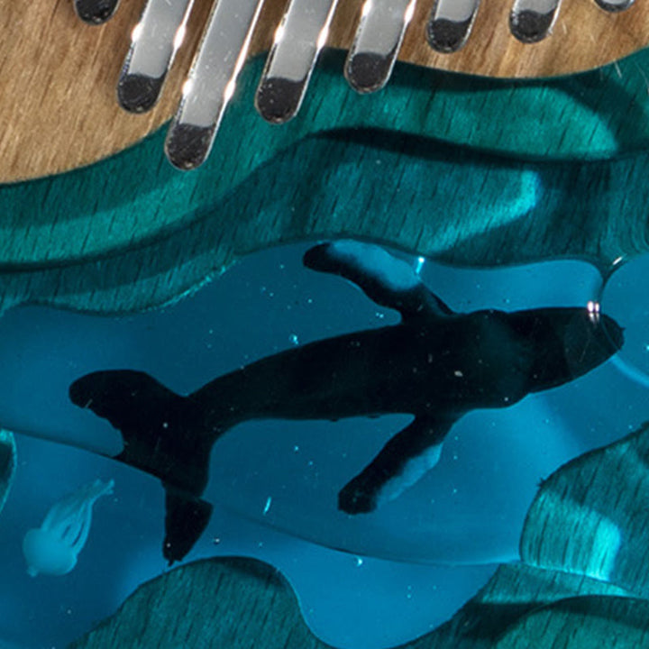 Buddha Stones Kalimba 17/21 Keys Thumb Piano Beech Wood Deep Sea Blue Whale Portable Finger Piano - image 7
