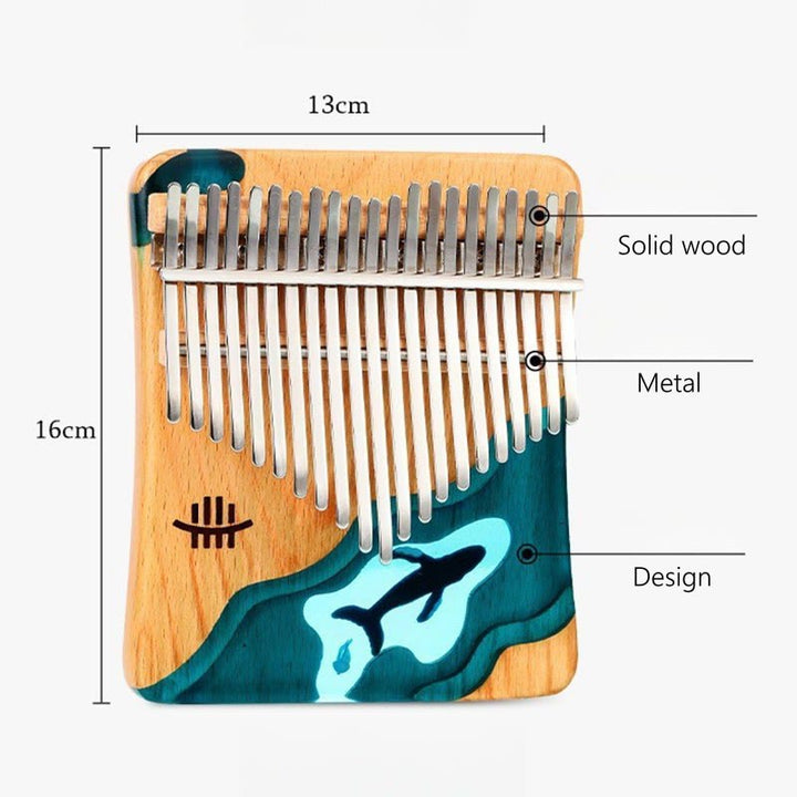 Buddha Stones Kalimba 17/21 Keys Thumb Piano Beech Wood Deep Sea Blue Whale Portable Finger Piano - image 11