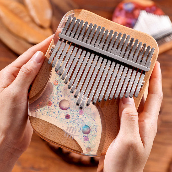 Buddha Stones Kalimba 17/21 Keys Thumb Piano Beech Wood Planet Universe Portable Finger Piano - 21 Keys - image 3