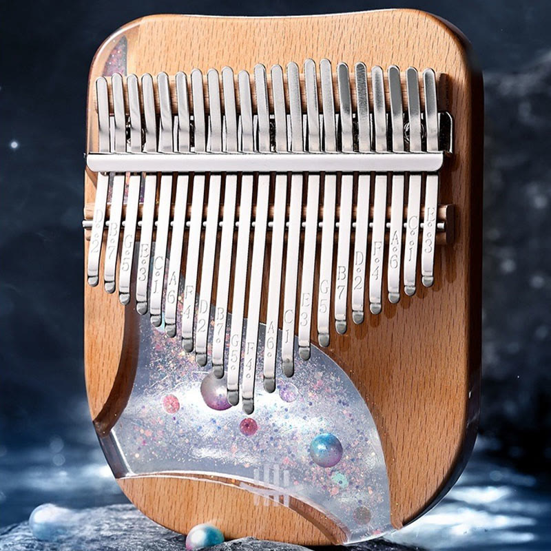 Buddha Stones Kalimba 17/21 Keys Thumb Piano Beech Wood Planet Universe Portable Finger Piano - image 0