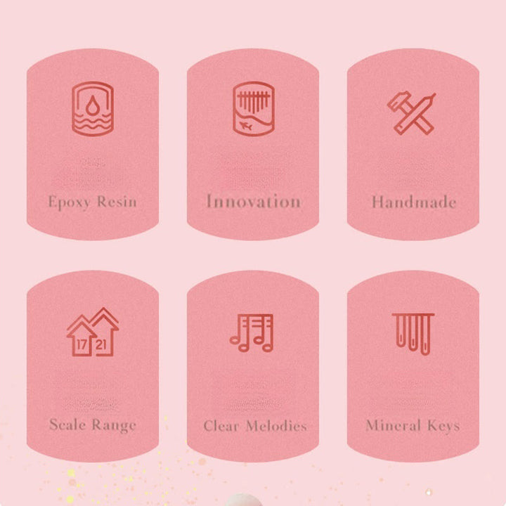 Buddha Stones Kalimba 17/21 Keys Thumb Piano Beech Wood Pink Cherry Portable Finger Piano - image 16