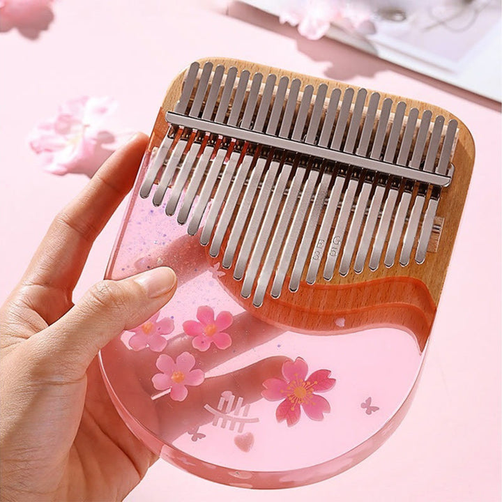 Buddha Stones Kalimba 17/21 Keys Thumb Piano Beech Wood Pink Cherry Portable Finger Piano - image 4