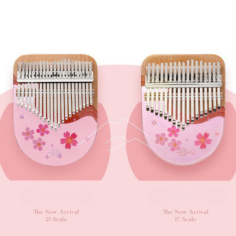 Buddha Stones Kalimba 17/21 Keys Thumb Piano Beech Wood Pink Cherry Portable Finger Piano - image 12